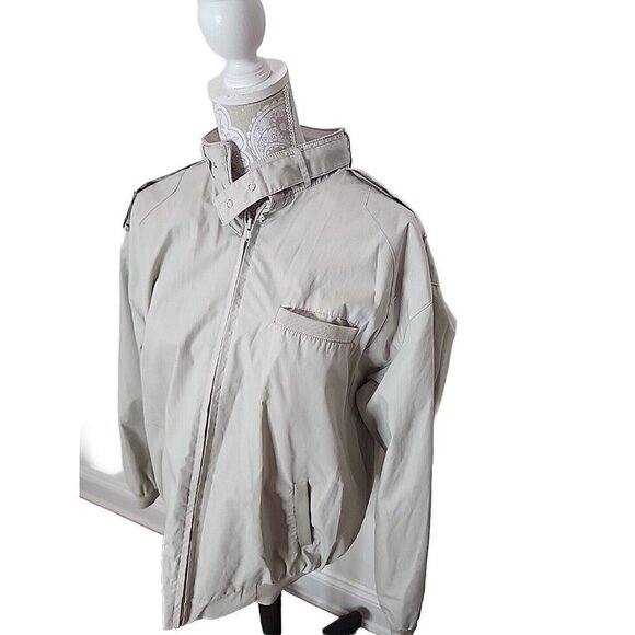 Haband jacket Windbreaker men's Large Stone Cafe Racer Member Only Style - Picture 2 of 7